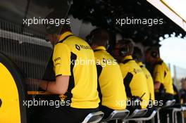 Renault Sport F1 Team pit gantry. 14.05.2016. Formula 1 World Championship, Rd 5, Spanish Grand Prix, Barcelona, Spain, Qualifying Day.