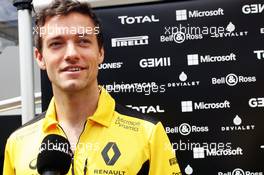 Jolyon Palmer (GBR) Renault Sport F1 Team with the media. 12.05.2016. Formula 1 World Championship, Rd 5, Spanish Grand Prix, Barcelona, Spain, Preparation Day.