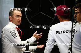 (L to R): Paddy Lowe (GBR) Mercedes AMG F1 Executive Director (Technical) with Lewis Hamilton (GBR) Mercedes AMG F1. 12.05.2016. Formula 1 World Championship, Rd 5, Spanish Grand Prix, Barcelona, Spain, Preparation Day.