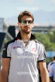 Romain Grosjean (FRA) Haas F1 Team. 12.05.2016. Formula 1 World Championship, Rd 5, Spanish Grand Prix, Barcelona, Spain, Preparation Day.