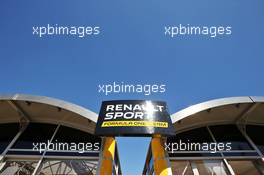 Renault Sport F1 Team motorhome. 12.05.2016. Formula 1 World Championship, Rd 5, Spanish Grand Prix, Barcelona, Spain, Preparation Day.