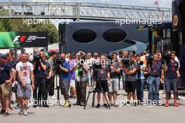 The media in the paddock. 12.05.2016. Formula 1 World Championship, Rd 5, Spanish Grand Prix, Barcelona, Spain, Preparation Day.