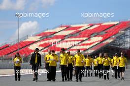 Jolyon Palmer (GBR), Renault Sport F1 Team ad Esteban Ocon (FRA), Third Driver, Renault Sport F1 Team  12.05.2016. Formula 1 World Championship, Rd 5, Spanish Grand Prix, Barcelona, Spain, Preparation Day.