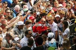 Valtteri Bottas (FIN) Williams with fans. 12.05.2016. Formula 1 World Championship, Rd 5, Spanish Grand Prix, Barcelona, Spain, Preparation Day.