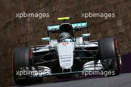 Nico Rosberg (GER) Mercedes AMG F1 W07 Hybrid. 17.06.2016. Formula 1 World Championship, Rd 8, European Grand Prix, Baku Street Circuit, Azerbaijan, Practice Day.