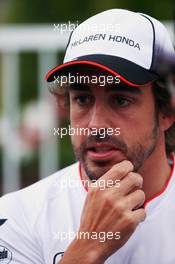 Fernando Alonso (ESP) McLaren. 17.06.2016. Formula 1 World Championship, Rd 8, European Grand Prix, Baku Street Circuit, Azerbaijan, Practice Day.
