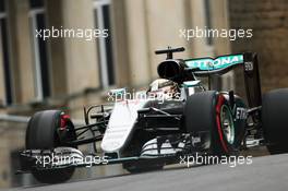 Lewis Hamilton (GBR) Mercedes AMG F1 W07 Hybrid. 17.06.2016. Formula 1 World Championship, Rd 8, European Grand Prix, Baku Street Circuit, Azerbaijan, Practice Day.