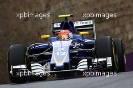 Felipe Nasr (BRA) Sauber C35. 17.06.2016. Formula 1 World Championship, Rd 8, European Grand Prix, Baku Street Circuit, Azerbaijan, Practice Day.