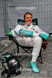 Nico Rosberg (GER) Mercedes AMG F1 stopped in the second practice session. 17.06.2016. Formula 1 World Championship, Rd 8, European Grand Prix, Baku Street Circuit, Azerbaijan, Practice Day.