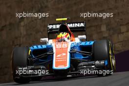 Rio Haryanto (IDN) Manor Racing MRT05. 17.06.2016. Formula 1 World Championship, Rd 8, European Grand Prix, Baku Street Circuit, Azerbaijan, Practice Day.
