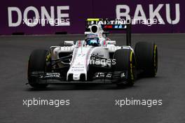 Valtteri Bottas (FIN) Williams FW38. 17.06.2016. Formula 1 World Championship, Rd 8, European Grand Prix, Baku Street Circuit, Azerbaijan, Practice Day.