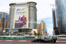 Fernando Alonso (ESP) McLaren MP4-31. 17.06.2016. Formula 1 World Championship, Rd 8, European Grand Prix, Baku Street Circuit, Azerbaijan, Practice Day.