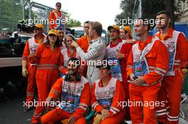 Nico Rosberg (GER) Mercedes AMG F1 with with marshalsl after he stopped in the second practice session. 17.06.2016. Formula 1 World Championship, Rd 8, European Grand Prix, Baku Street Circuit, Azerbaijan, Practice Day.