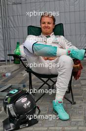 Nico Rosberg (GER) Mercedes AMG F1 stopped in the second practice session. 17.06.2016. Formula 1 World Championship, Rd 8, European Grand Prix, Baku Street Circuit, Azerbaijan, Practice Day.