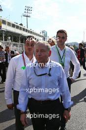 Jean Todt (FRA) FIA President on the grid. 19.06.2016. Formula 1 World Championship, Rd 8, European Grand Prix, Baku Street Circuit, Azerbaijan, Race Day.