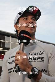 Sergio Perez (MEX) Sahara Force India F1. 19.06.2016. Formula 1 World Championship, Rd 8, European Grand Prix, Baku Street Circuit, Azerbaijan, Race Day.