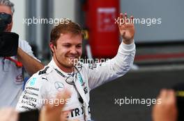 Race winner Nico Rosberg (GER) Mercedes AMG F1 celebrates in parc ferme. 19.06.2016. Formula 1 World Championship, Rd 8, European Grand Prix, Baku Street Circuit, Azerbaijan, Race Day.