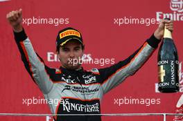 3rd place Sergio Perez (MEX) Force India F1 VJM09. 19.06.2016. Formula 1 World Championship, Rd 8, European Grand Prix, Baku Street Circuit, Azerbaijan, Race Day.