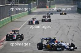 Felipe Nasr (BRA) Sauber C35. 19.06.2016. Formula 1 World Championship, Rd 8, European Grand Prix, Baku Street Circuit, Azerbaijan, Race Day.