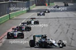 Lewis Hamilton (GBR) Mercedes AMG F1 W07 Hybrid. 19.06.2016. Formula 1 World Championship, Rd 8, European Grand Prix, Baku Street Circuit, Azerbaijan, Race Day.