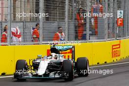 Lewis Hamilton (GBR) Mercedes AMG F1 W07 Hybrid. 18.06.2016. Formula 1 World Championship, Rd 8, European Grand Prix, Baku Street Circuit, Azerbaijan, Qualifying Day.