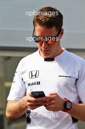 Stoffel Vandoorne (BEL) McLaren Test and Reserve Driver. 18.06.2016. Formula 1 World Championship, Rd 8, European Grand Prix, Baku Street Circuit, Azerbaijan, Qualifying Day.