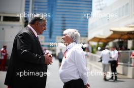 (L to R): Azad Rahimov (AZE) Azerbaijan Minister for Sport with Bernie Ecclestone (GBR). 19.06.2016. Formula 1 World Championship, Rd 8, European Grand Prix, Baku Street Circuit, Azerbaijan, Race Day.