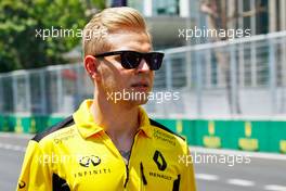 Kevin Magnussen (DEN) Renault Sport F1 Team walks the circuit. 16.06.2016. Formula 1 World Championship, Rd 8, European Grand Prix, Baku Street Circuit, Azerbaijan, Preparation Day.