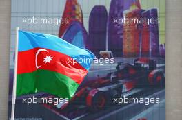 Azerbaijan flag. 16.06.2016. Formula 1 World Championship, Rd 8, European Grand Prix, Baku Street Circuit, Azerbaijan, Preparation Day.