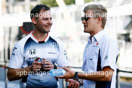 Marcus Ericsson (SWE) Sauber F1 Team (Right). 16.06.2016. Formula 1 World Championship, Rd 8, European Grand Prix, Baku Street Circuit, Azerbaijan, Preparation Day.