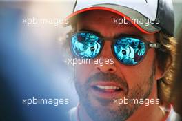 Fernando Alonso (ESP) McLaren with the media. 16.06.2016. Formula 1 World Championship, Rd 8, European Grand Prix, Baku Street Circuit, Azerbaijan, Preparation Day.