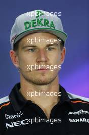 Nico Hulkenberg (GER) Sahara Force India F1 in the FIA Press Conference. 16.06.2016. Formula 1 World Championship, Rd 8, European Grand Prix, Baku Street Circuit, Azerbaijan, Preparation Day.