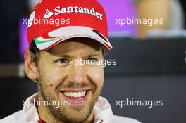Sebastian Vettel (GER) Ferrari in the FIA Press Conference. 16.06.2016. Formula 1 World Championship, Rd 8, European Grand Prix, Baku Street Circuit, Azerbaijan, Preparation Day.