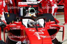 Sebastian Vettel (GER) Ferrari SF16-H running the Halo cockpit cover. 08.07.2016. Formula 1 World Championship, Rd 10, British Grand Prix, Silverstone, England, Practice Day.