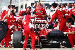 Sebastian Vettel (GER) Ferrari SF16-H in the pits. 08.07.2016. Formula 1 World Championship, Rd 10, British Grand Prix, Silverstone, England, Practice Day.