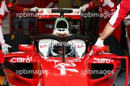 Sebastian Vettel (GER) Ferrari SF16-H running the Halo cockpit cover. 08.07.2016. Formula 1 World Championship, Rd 10, British Grand Prix, Silverstone, England, Practice Day.