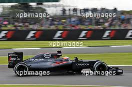 Fernando Alonso (ESP) McLaren MP4-31. 08.07.2016. Formula 1 World Championship, Rd 10, British Grand Prix, Silverstone, England, Practice Day.