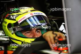 Sergio Perez (MEX) Sahara Force India F1 VJM09. 08.07.2016. Formula 1 World Championship, Rd 10, British Grand Prix, Silverstone, England, Practice Day.