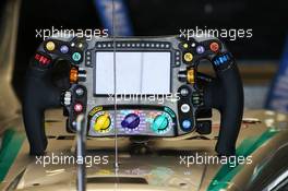 Mercedes AMG F1 W07 Hybrid steering wheel. 08.07.2016. Formula 1 World Championship, Rd 10, British Grand Prix, Silverstone, England, Practice Day.