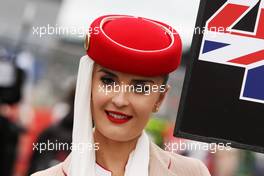 Grid girl. 10.07.2016. Formula 1 World Championship, Rd 10, British Grand Prix, Silverstone, England, Race Day.
