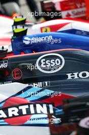 McLaren MP4-31 with other cars in parc ferme. 10.07.2016. Formula 1 World Championship, Rd 10, British Grand Prix, Silverstone, England, Race Day.
