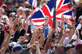 Fans at the podium. 10.07.2016. Formula 1 World Championship, Rd 10, British Grand Prix, Silverstone, England, Race Day.