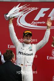 Nico Rosberg (GER) Mercedes AMG F1 celebrates his second position on the podium. 10.07.2016. Formula 1 World Championship, Rd 10, British Grand Prix, Silverstone, England, Race Day.