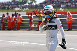 Fernando Alonso (ESP) McLaren in parc ferme. 10.07.2016. Formula 1 World Championship, Rd 10, British Grand Prix, Silverstone, England, Race Day.