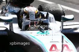 Race winner Lewis Hamilton (GBR) Mercedes AMG F1 W07 Hybrid celebrates in parc ferme. 10.07.2016. Formula 1 World Championship, Rd 10, British Grand Prix, Silverstone, England, Race Day.