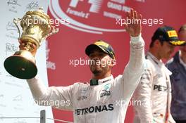 1st place for Lewis Hamilton (GBR) Mercedes AMG F1 W07 . 10.07.2016. Formula 1 World Championship, Rd 10, British Grand Prix, Silverstone, England, Race Day.