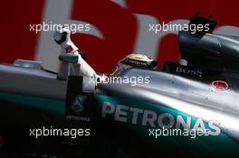 1st place for Lewis Hamilton (GBR) Mercedes AMG F1 W07 . 10.07.2016. Formula 1 World Championship, Rd 10, British Grand Prix, Silverstone, England, Race Day.