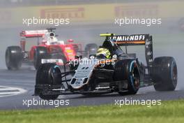 Sergio Perez (MEX) Sahara Force India F1 VJM09. 10.07.2016. Formula 1 World Championship, Rd 10, British Grand Prix, Silverstone, England, Race Day.