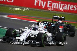 Valtteri Bottas (FIN) Williams Martini Racing FW38. 10.07.2016. Formula 1 World Championship, Rd 10, British Grand Prix, Silverstone, England, Race Day.