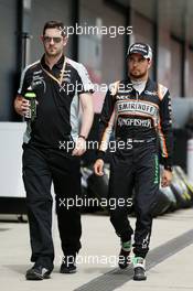 Sergio Perez (MEX) Sahara Force India F1. 09.07.2016. Formula 1 World Championship, Rd 10, British Grand Prix, Silverstone, England, Qualifying Day.